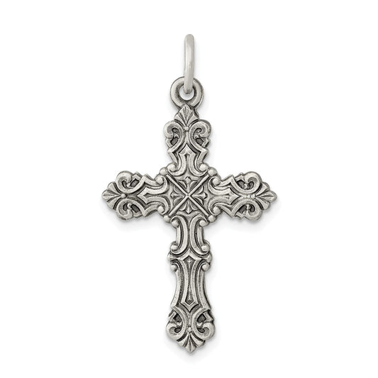 Million Charms 925 Sterling Silver Antiqued Relgious Cross Pendant