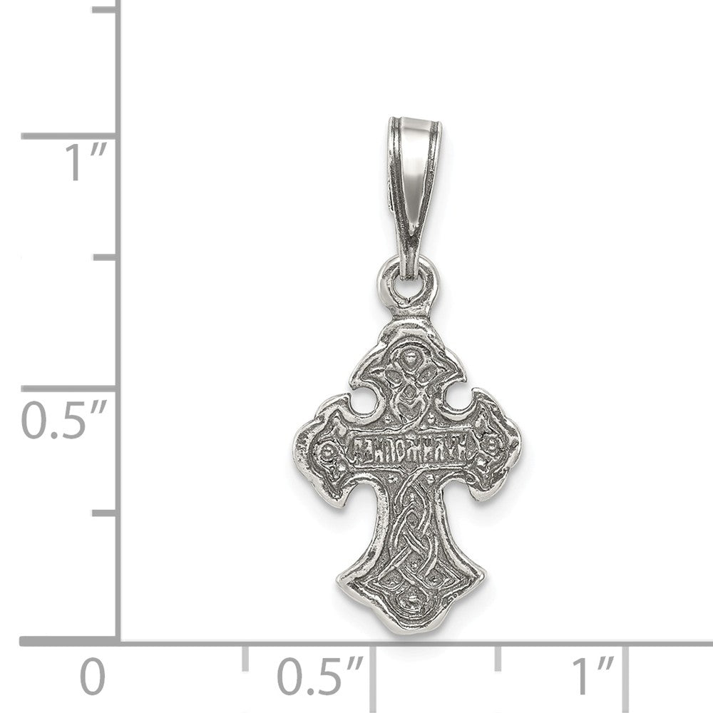 Million Charms 925 Sterling Silver Antiqued Relgious Cross Pendant