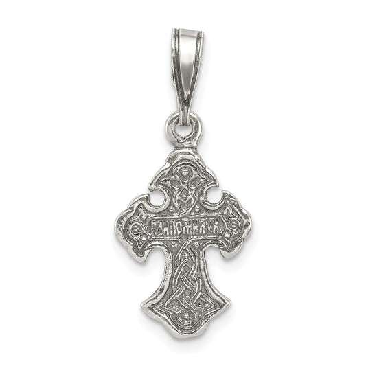 Million Charms 925 Sterling Silver Antiqued Relgious Cross Pendant