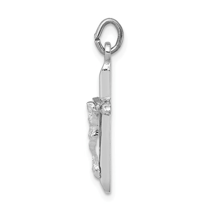 Million Charms 925 Sterling Silver Rhodium-Plated Passion Relgious Crucifix Charm