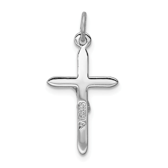 Million Charms 925 Sterling Silver Rhodium-Plated Passion Relgious Crucifix Charm