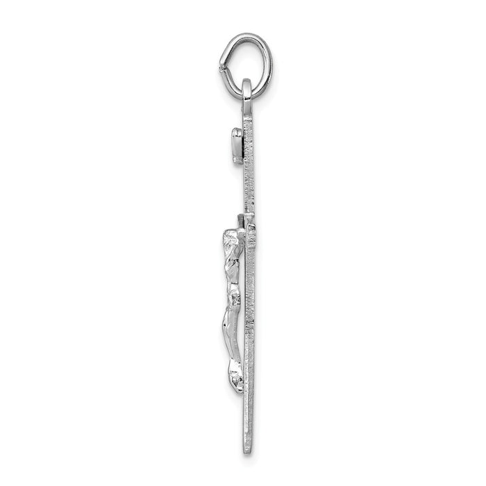 Million Charms 925 Sterling Silver Rhodium-Plated Inri Relgious Crucifix Pendant