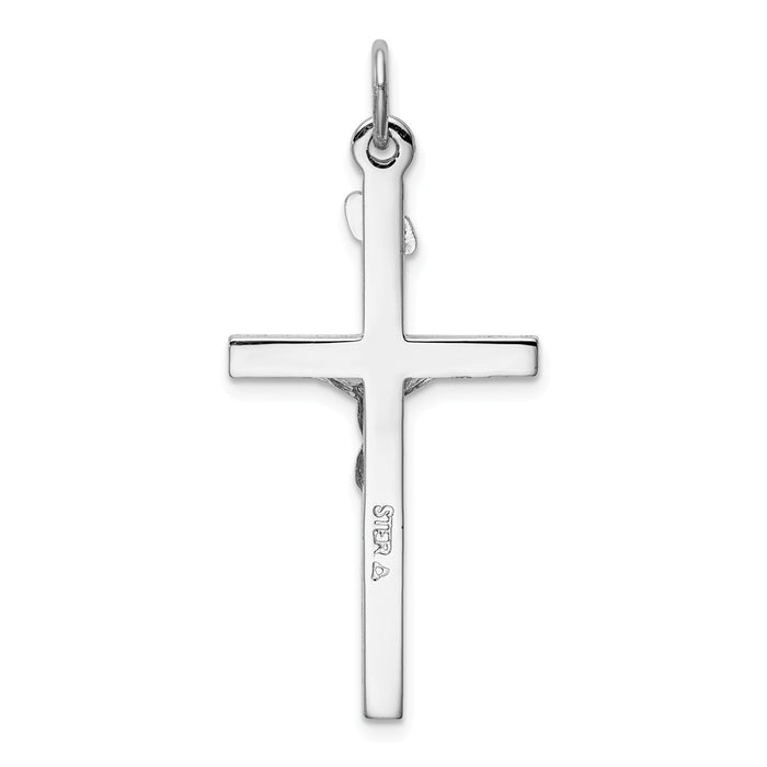 Million Charms 925 Sterling Silver Rhodium-Plated Inri Relgious Crucifix Pendant