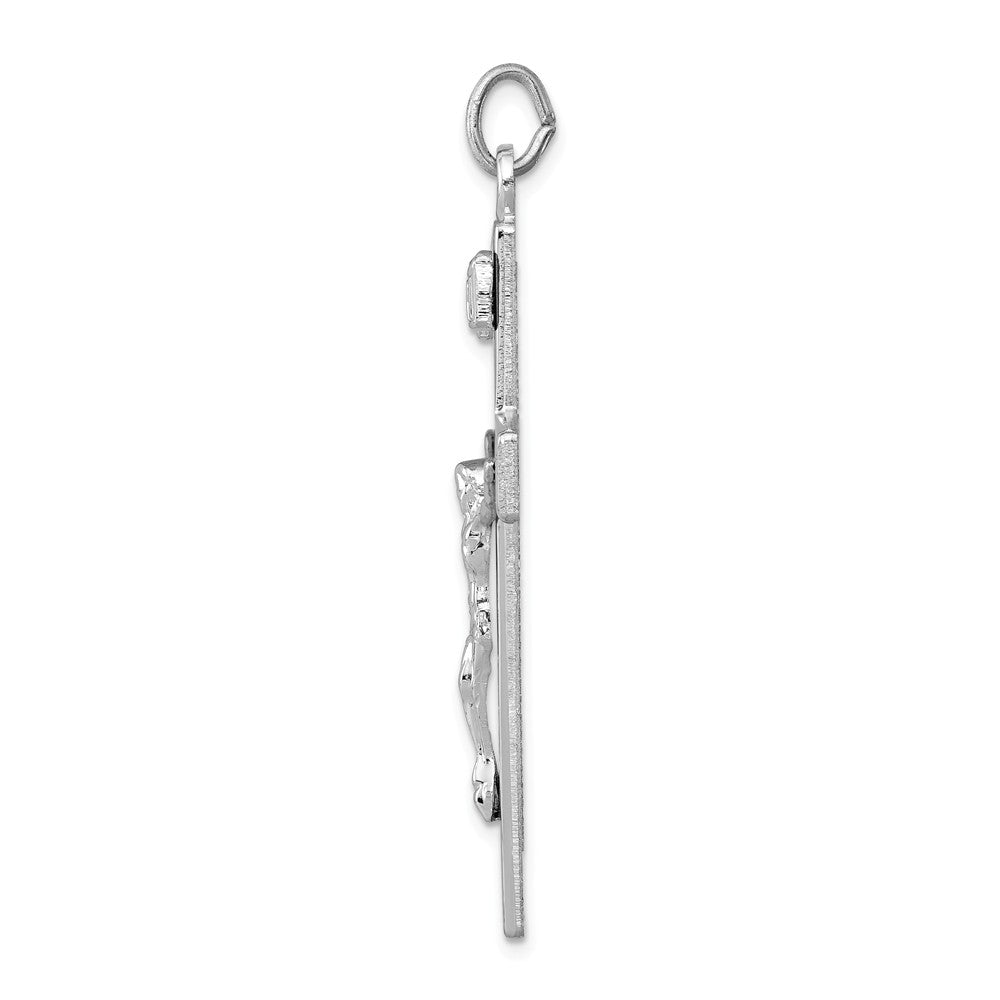 Million Charms 925 Sterling Silver Rhodium-Plated Relgious Crucifix Pendant