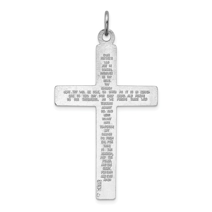 Million Charms 925 Sterling Silver Rhodium-Plated Relgious Crucifix Pendant