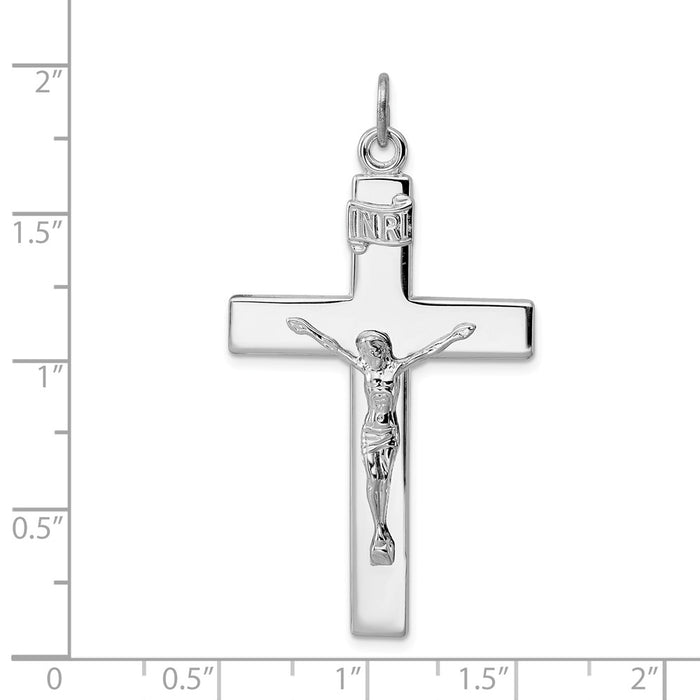 Million Charms 925 Sterling Silver Rhodium-Plated Relgious Crucifix Pendant
