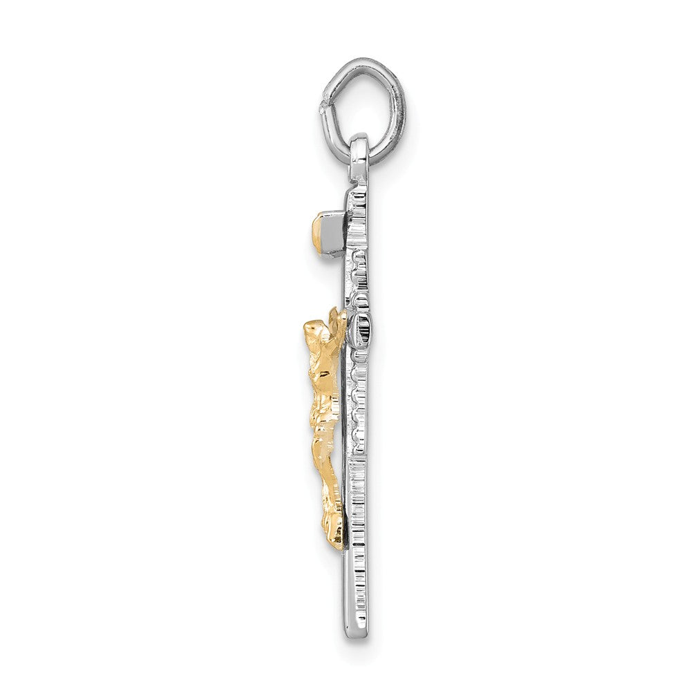 Million Charms 925 Sterling Silver Rhodium-Plated & Vermeil Inri Relgious Crucifix Charm