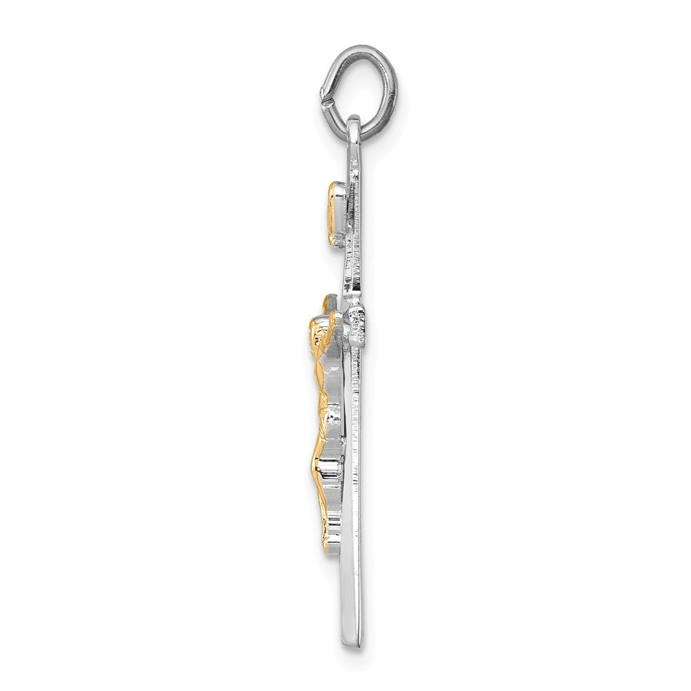 Million Charms 925 Sterling Silver Rhodium-Plated & Vermeil Inri Relgious Crucifix Charm