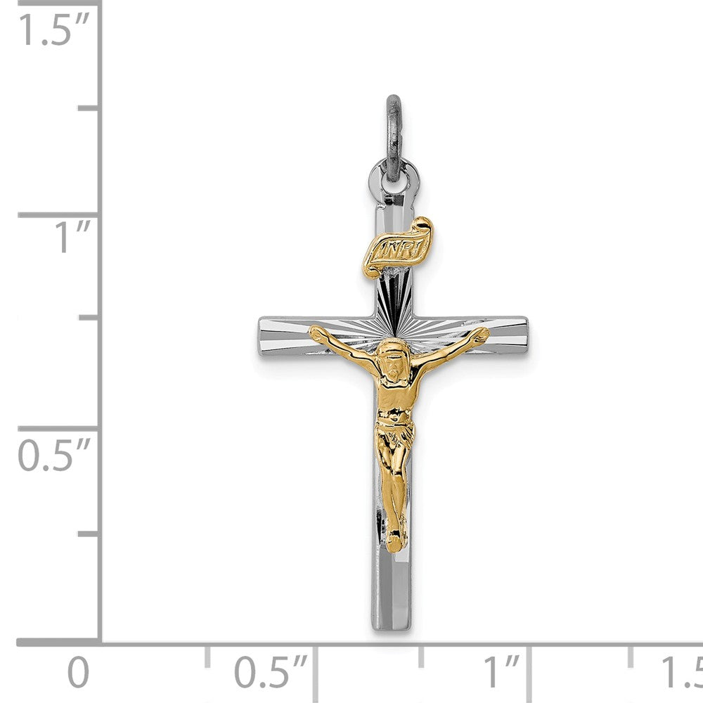 Million Charms 925 Sterling Silver Rhodium-Plated & Vermeil Inri Relgious Crucifix Charm