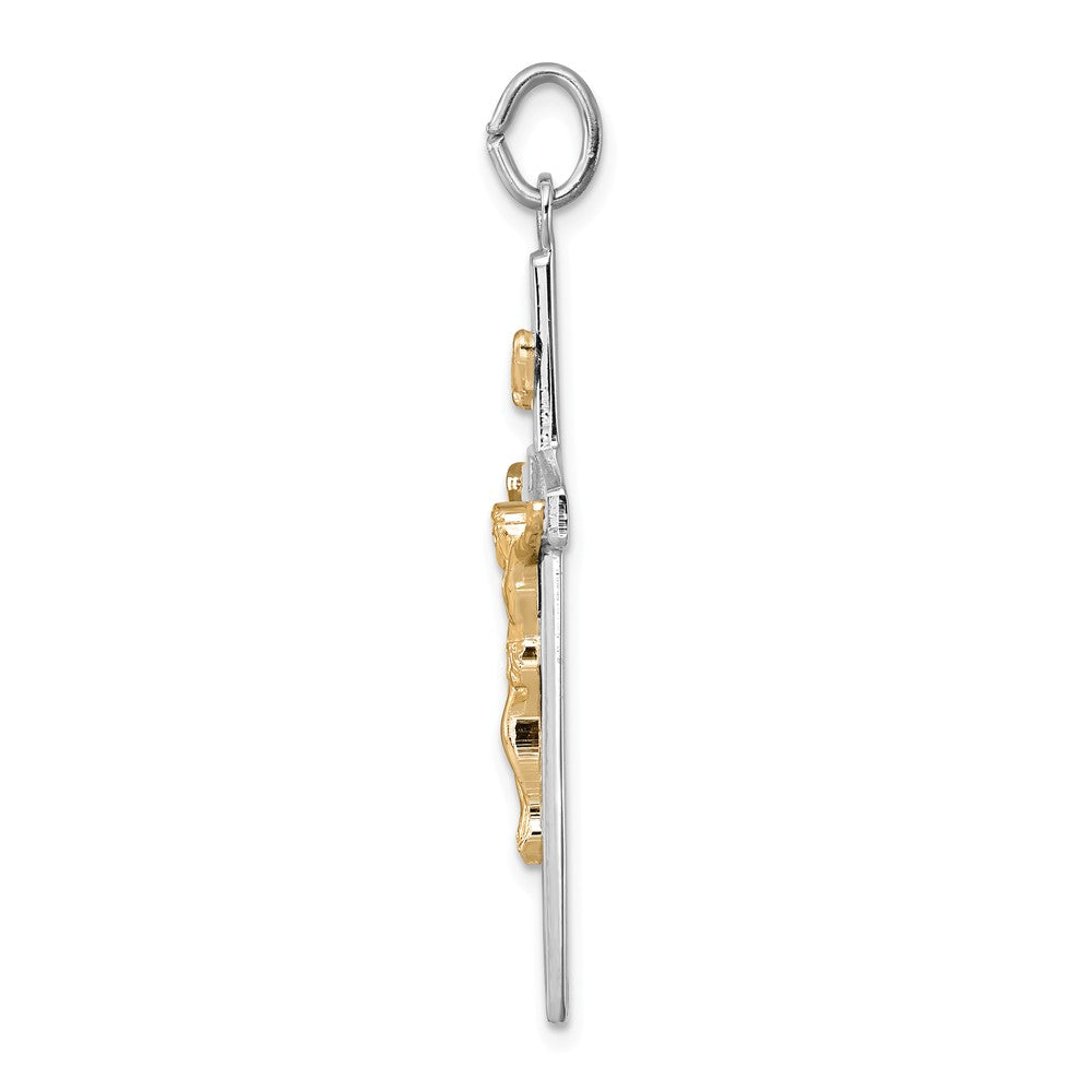 Million Charms 925 Sterling Silver Rhodium-Plated & Vermeil Inri Relgious Crucifix Charm