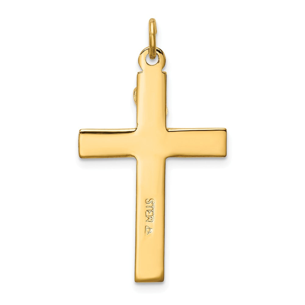Million Charms 925 Sterling Silver Enamel & Vermeil Inri Relgious Crucifix Charm