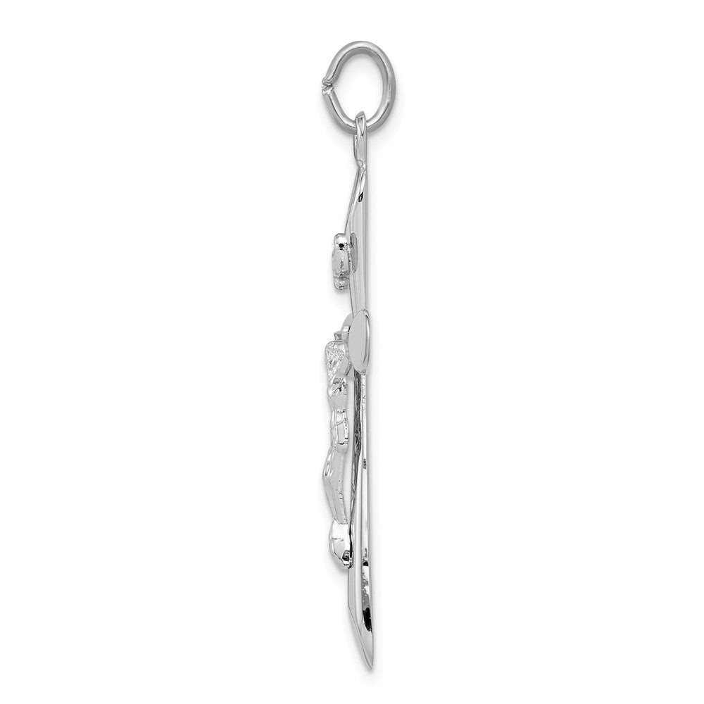 Million Charms 925 Sterling Silver Rhodium-Plated Inri Relgious Crucifix Pendant