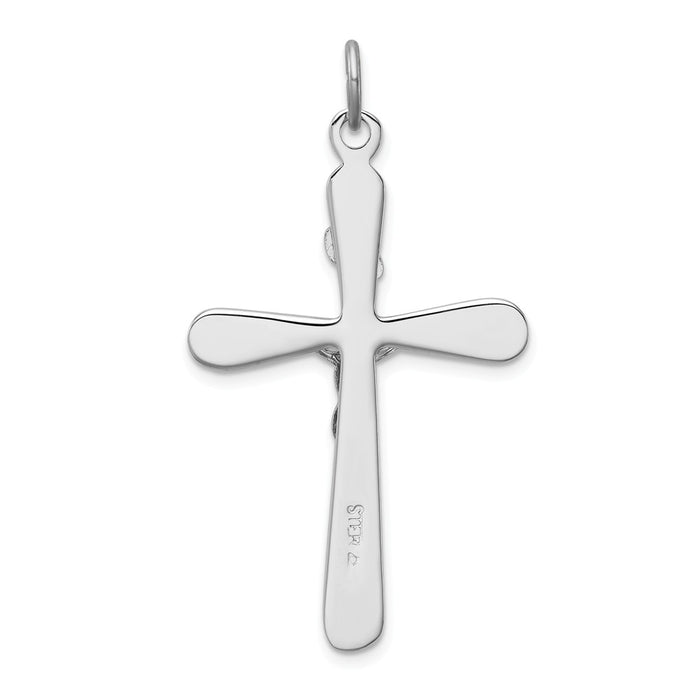 Million Charms 925 Sterling Silver Rhodium-Plated Inri Relgious Crucifix Pendant