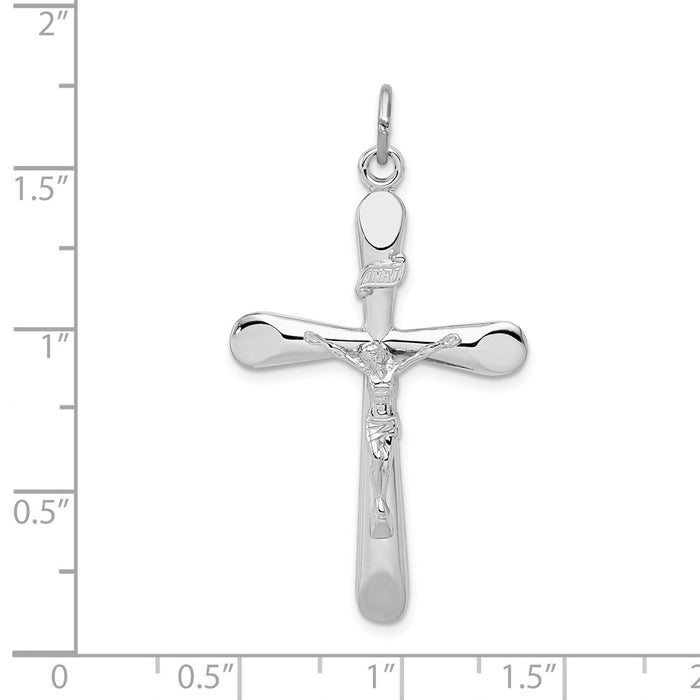 Million Charms 925 Sterling Silver Rhodium-Plated Inri Relgious Crucifix Pendant