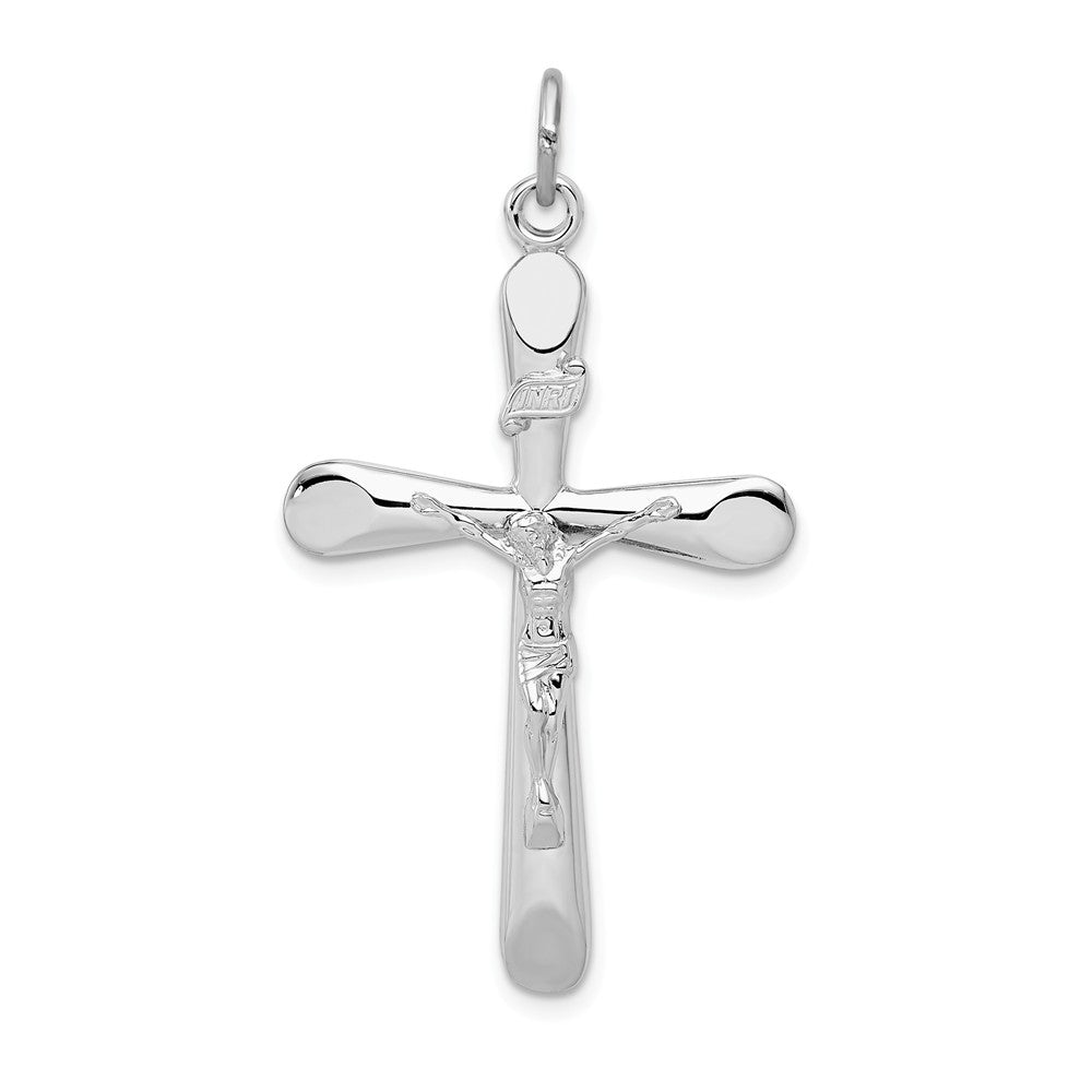 Million Charms 925 Sterling Silver Rhodium-Plated Inri Relgious Crucifix Pendant
