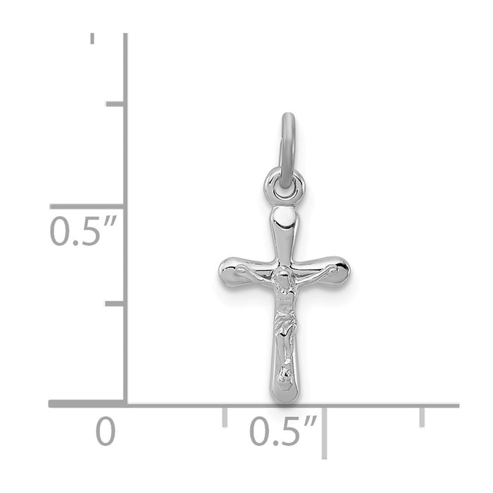 Million Charms 925 Sterling Silver Rhodium-Plated Relgious Crucifix Charm