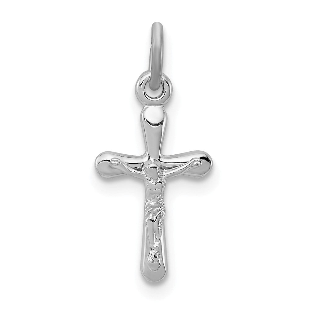 Million Charms 925 Sterling Silver Rhodium-Plated Relgious Crucifix Charm