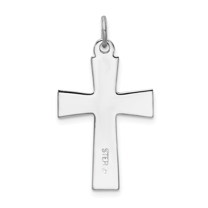 Million Charms 925 Sterling Silver Rhodium-Plated Gold-Tone Inri Relgious Crucifix Charm