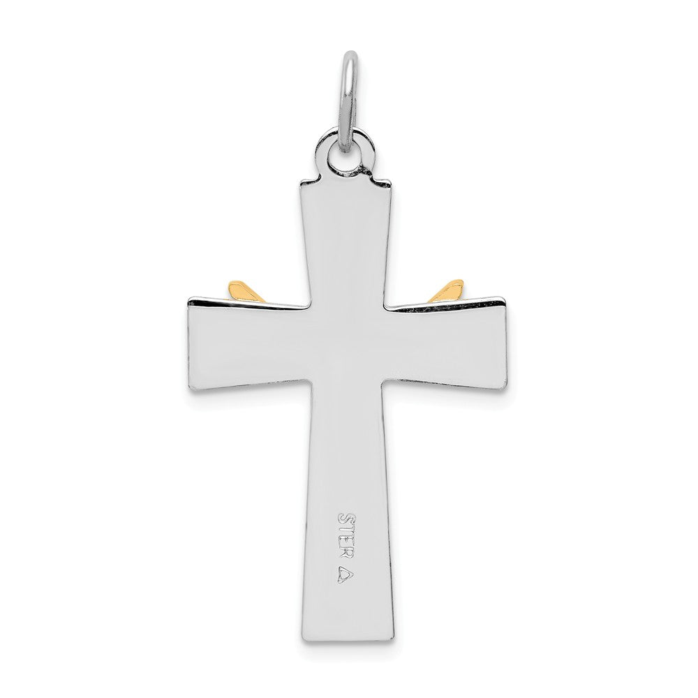 Million Charms 925 Sterling Silver Rhodium-Plated & Vermeil Relgious Crucifix Charm