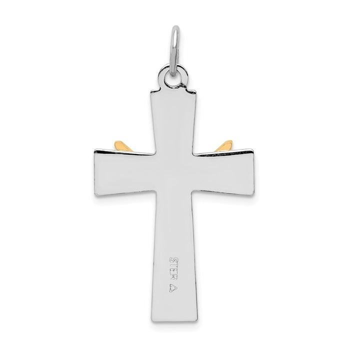 Million Charms 925 Sterling Silver Rhodium-Plated & Vermeil Relgious Crucifix Charm