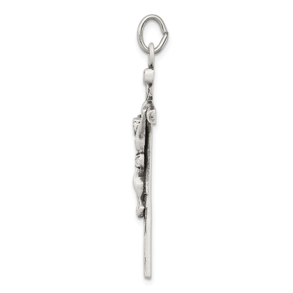 Million Charms 925 Sterling Silver Antiqued Relgious Crucifix Pendant