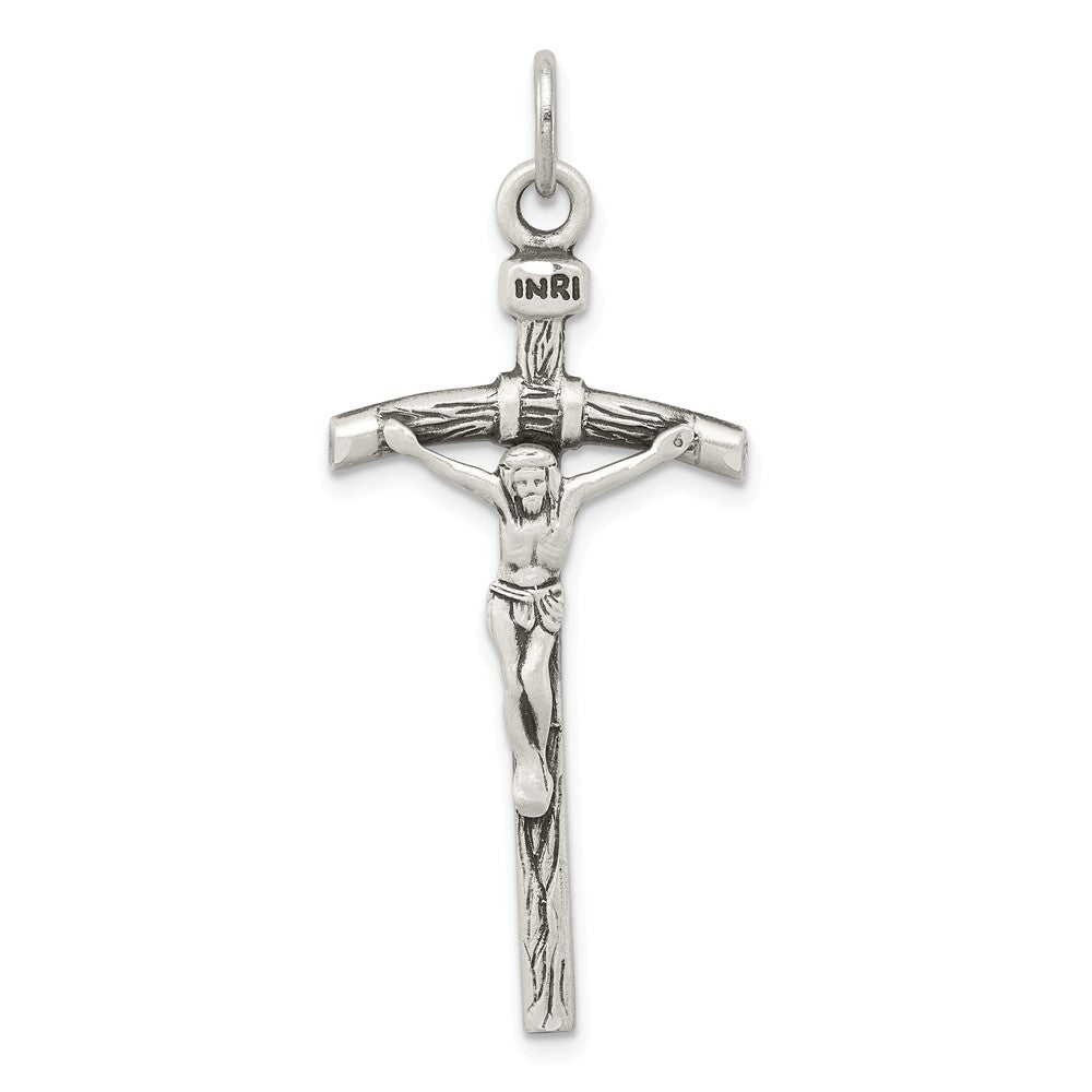Million Charms 925 Sterling Silver Antiqued Relgious Crucifix Pendant