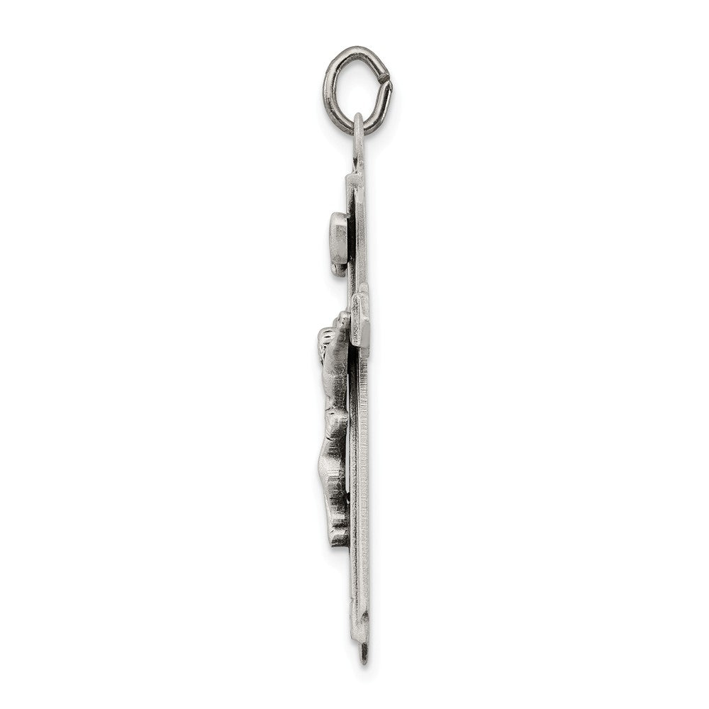 Million Charms 925 Sterling Silver Antiqued Relgious Crucifix Pendant