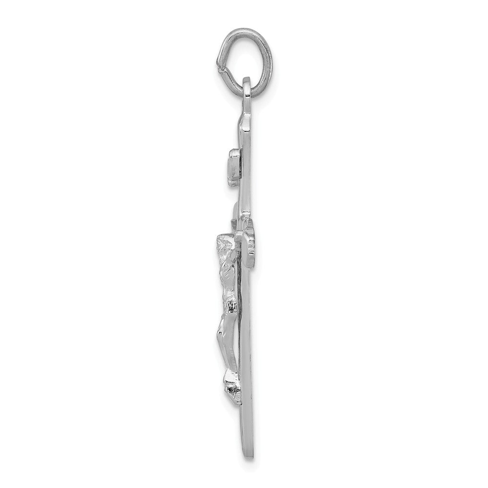 Million Charms 925 Sterling Silver Rhodium-Plated Relgious Crucifix Pendant