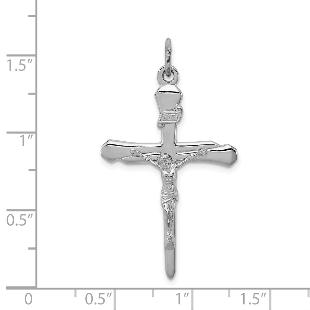 Million Charms 925 Sterling Silver Rhodium-Plated Relgious Crucifix Pendant