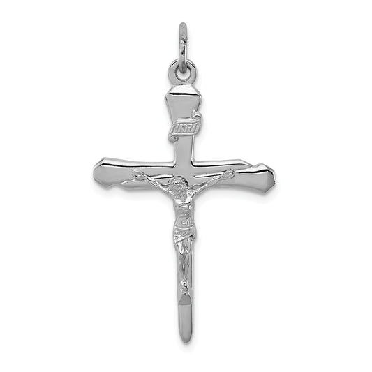 Million Charms 925 Sterling Silver Rhodium-Plated Relgious Crucifix Pendant
