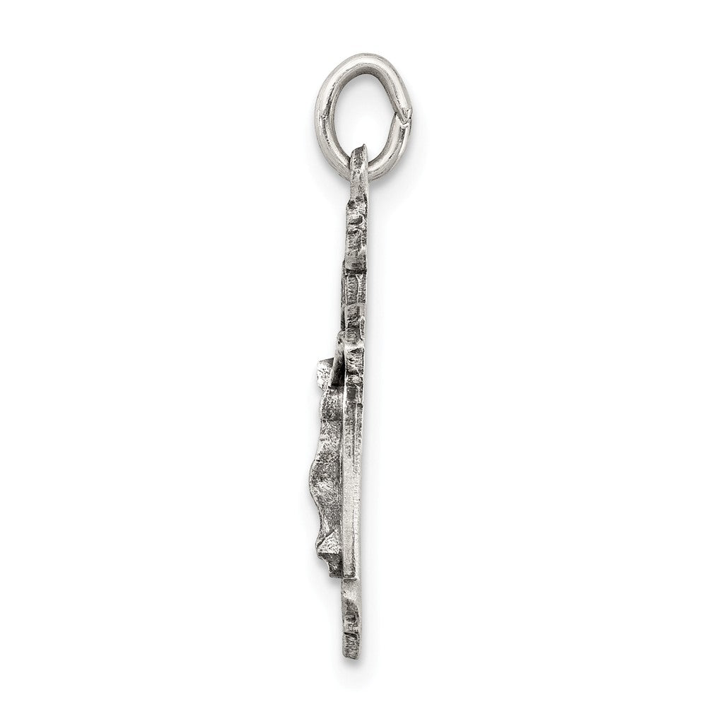 Million Charms 925 Sterling Silver Antiqued Inri Relgious Crucifix Pendant