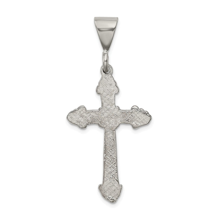 Million Charms 925 Sterling Silver Diamond-Cut Relgious Crucifix Pendant