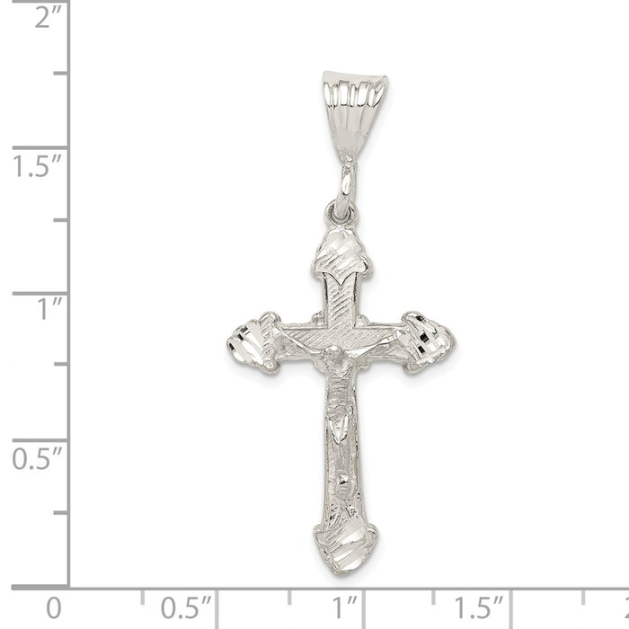 Million Charms 925 Sterling Silver Diamond-Cut Relgious Crucifix Pendant