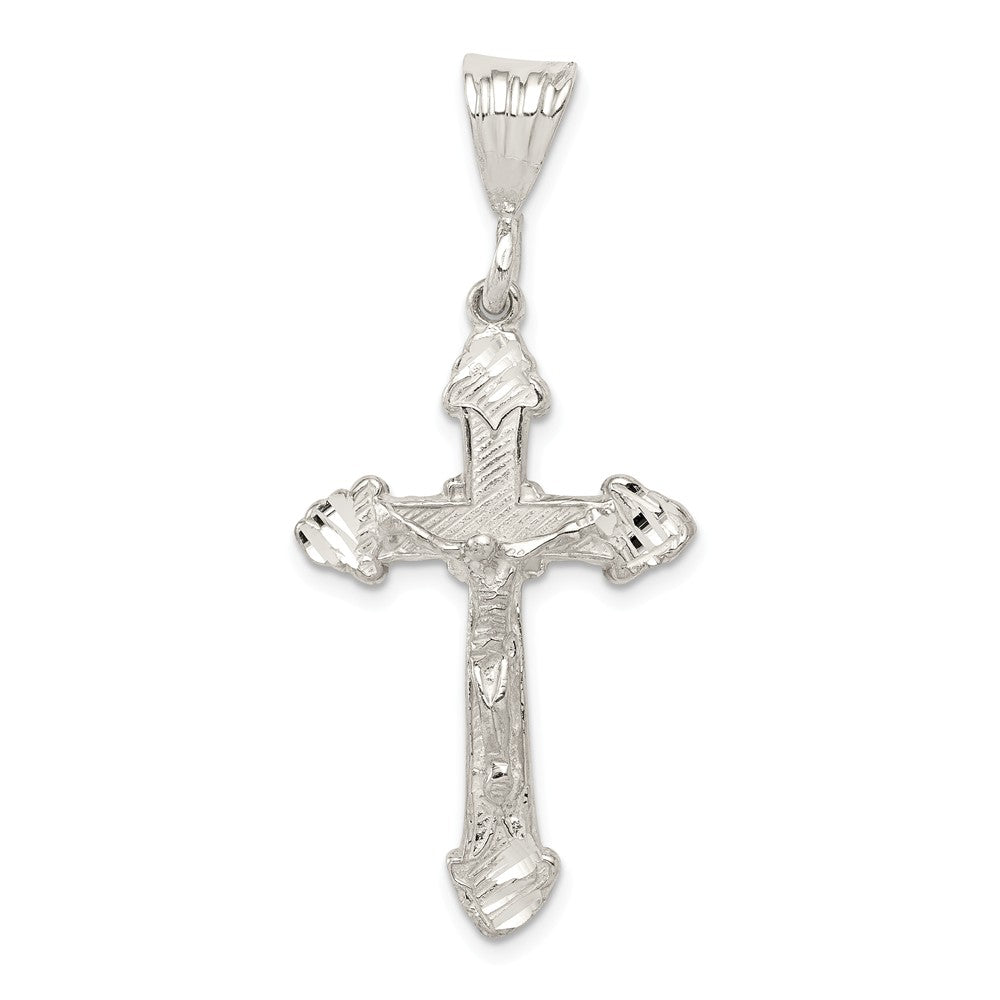 Million Charms 925 Sterling Silver Diamond-Cut Relgious Crucifix Pendant