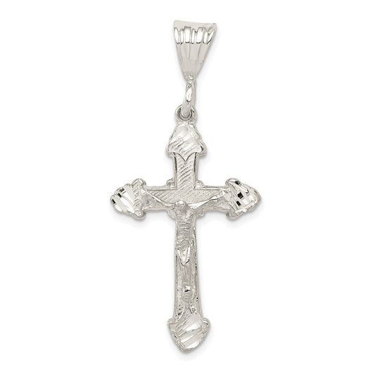 Million Charms 925 Sterling Silver Diamond-Cut Relgious Crucifix Pendant