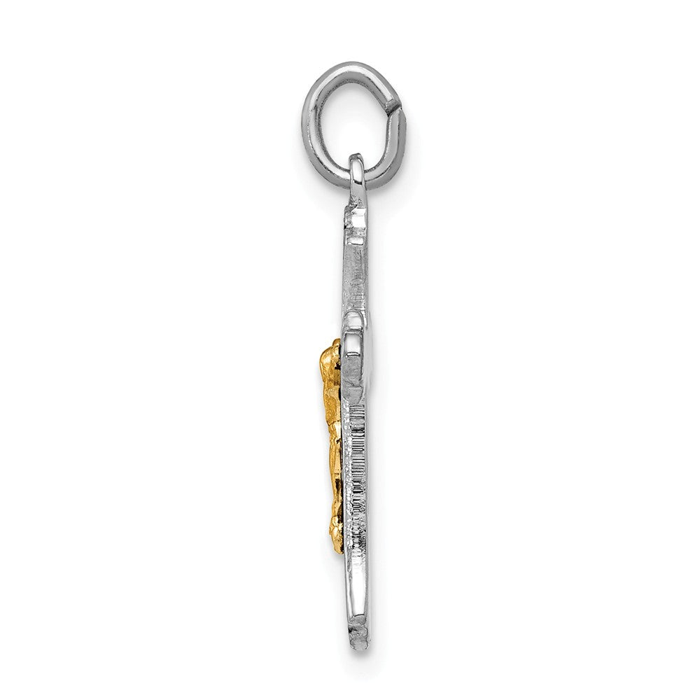 Million Charms 925 Sterling Silver Rhodium-Plated & Vermeil Relgious Crucifix Charm