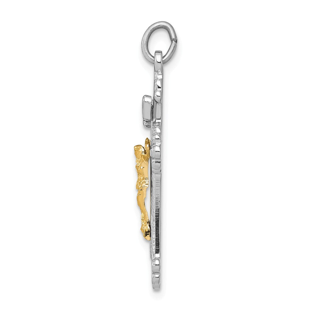 Million Charms 925 Sterling Silver Rhodium-Plated & Vermeil Inri Relgious Crucifix Charm