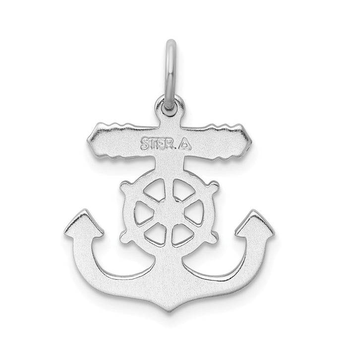Million Charms 925 Sterling Silver Rhodium-Plated Mariner Relgious Cross Pendant