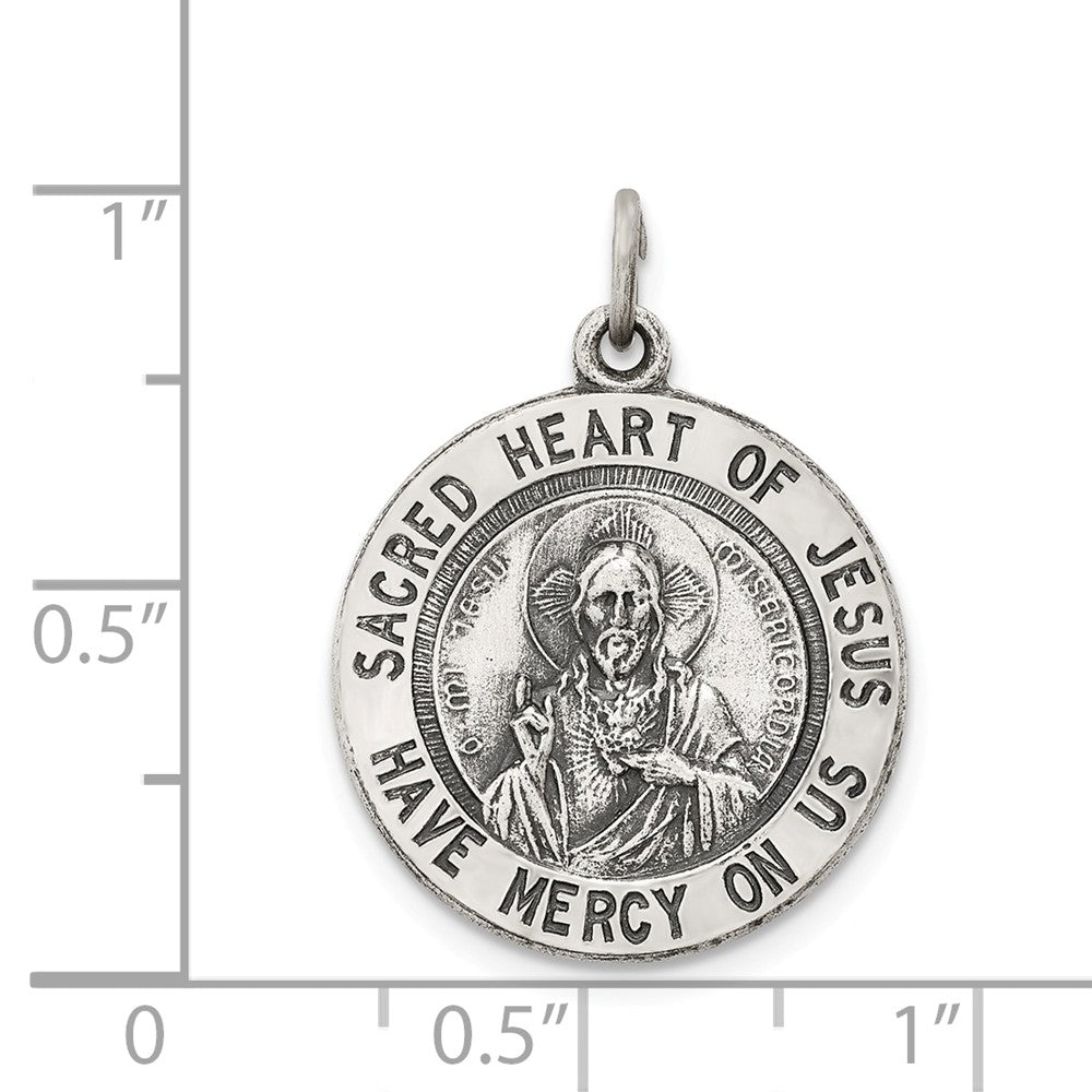 Million Charms 925 Sterling Silver Sacred Heart Of Jesus Medal
