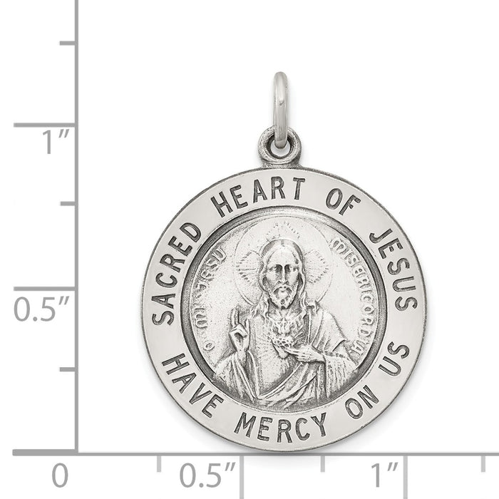 Million Charms 925 Sterling Silver Sacred Heart Of Jesus Medal