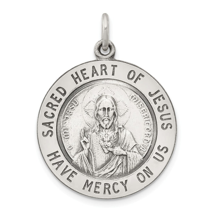 Million Charms 925 Sterling Silver Sacred Heart Of Jesus Medal