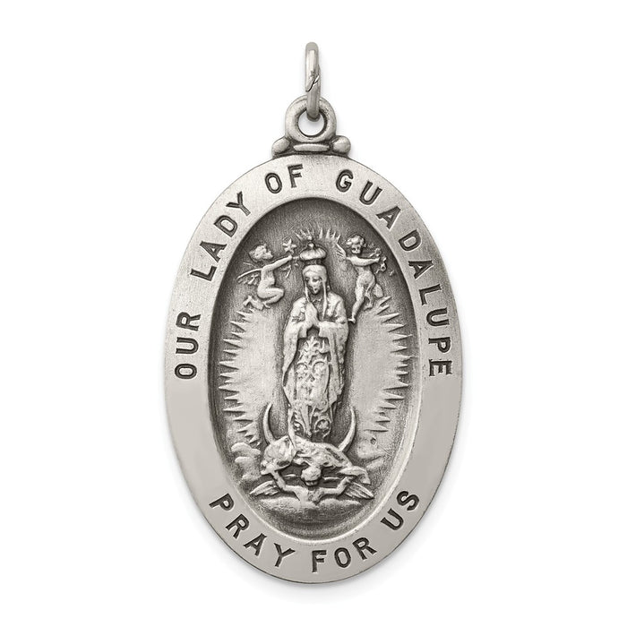 Million Charms 925 Sterling Silver Relgious Our Lady Of Guadalupe Medal
