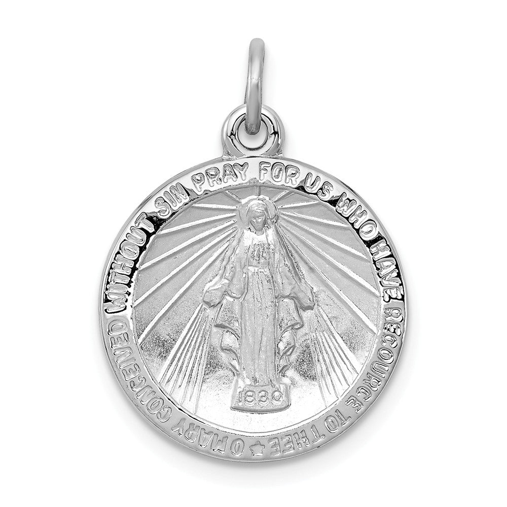 Million Charms 925 Sterling Silver Rhodium-Plated Religious Miraculous Medal