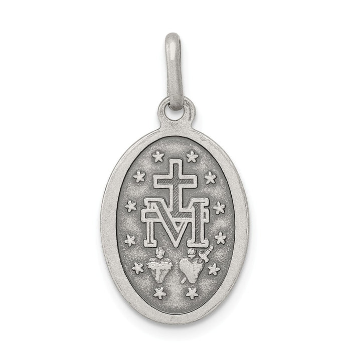 Million Charms 925 Sterling Silver Antiqued Religious Miraculous Medal