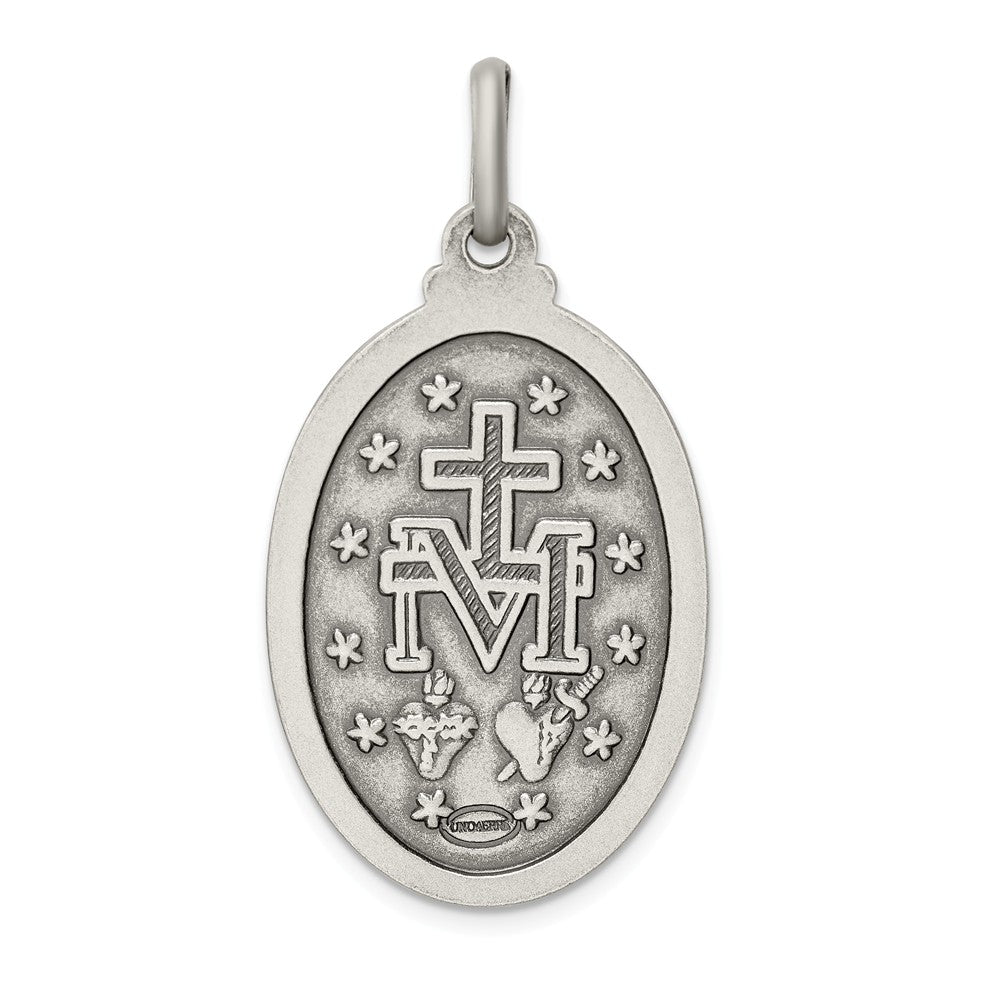 Million Charms 925 Sterling Silver Antiqued Religious Miraculous Medal