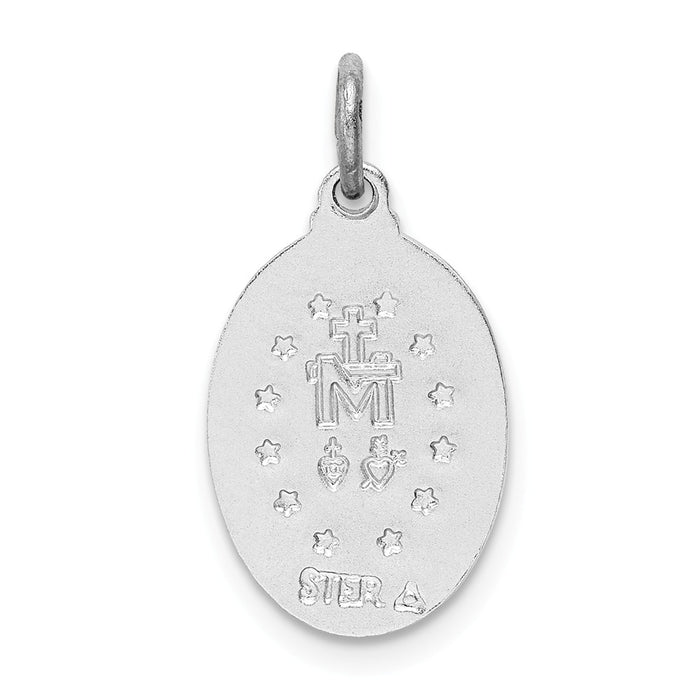 Million Charms 925 Sterling Silver Rhodium-Plated Religious Miraculous Medal