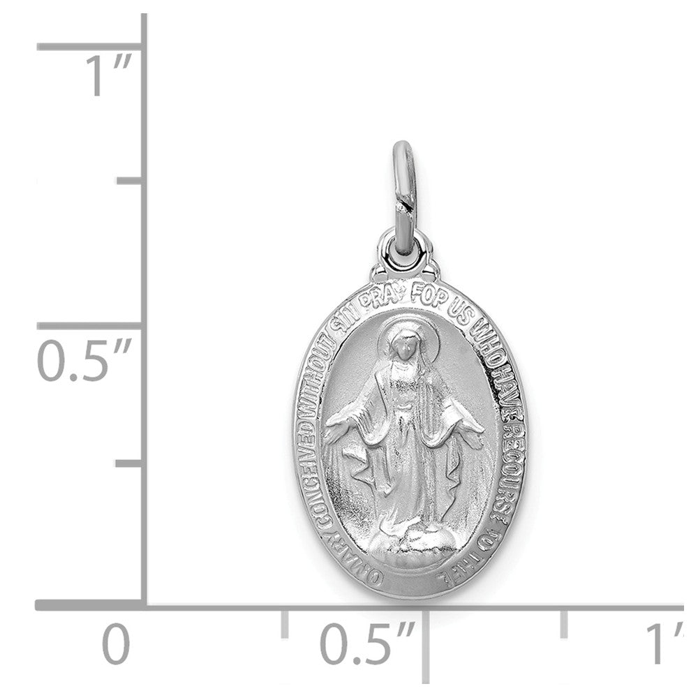 Million Charms 925 Sterling Silver Rhodium-Plated Religious Miraculous Medal