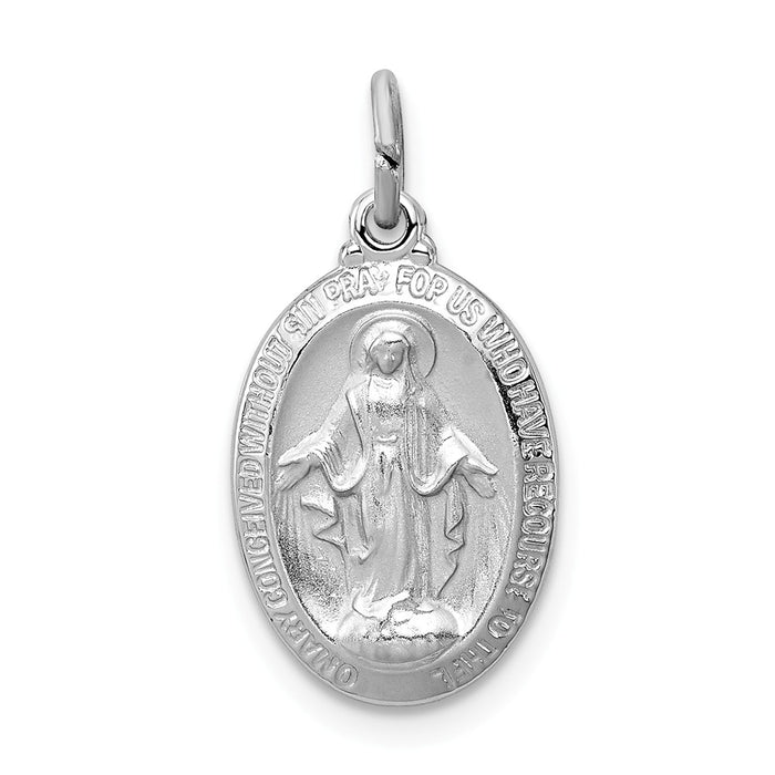 Million Charms 925 Sterling Silver Rhodium-Plated Religious Miraculous Medal