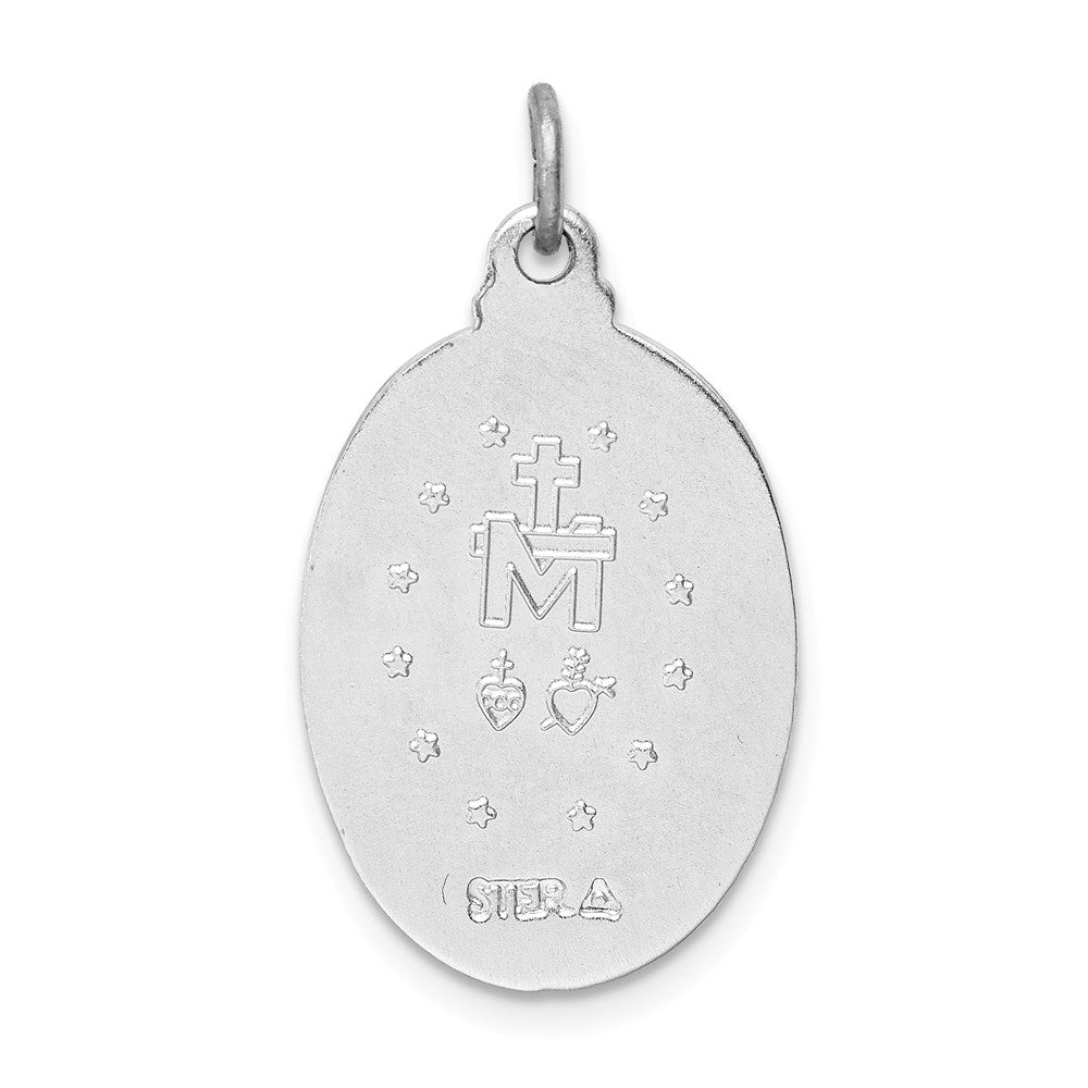 Million Charms 925 Sterling Silver Rhodium-Plated Religious Miraculous Medal