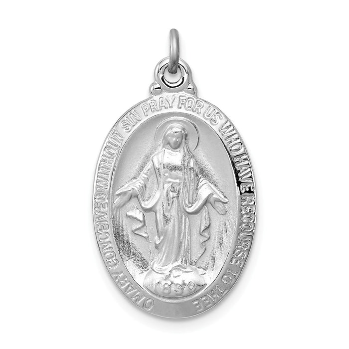 Million Charms 925 Sterling Silver Rhodium-Plated Religious Miraculous Medal